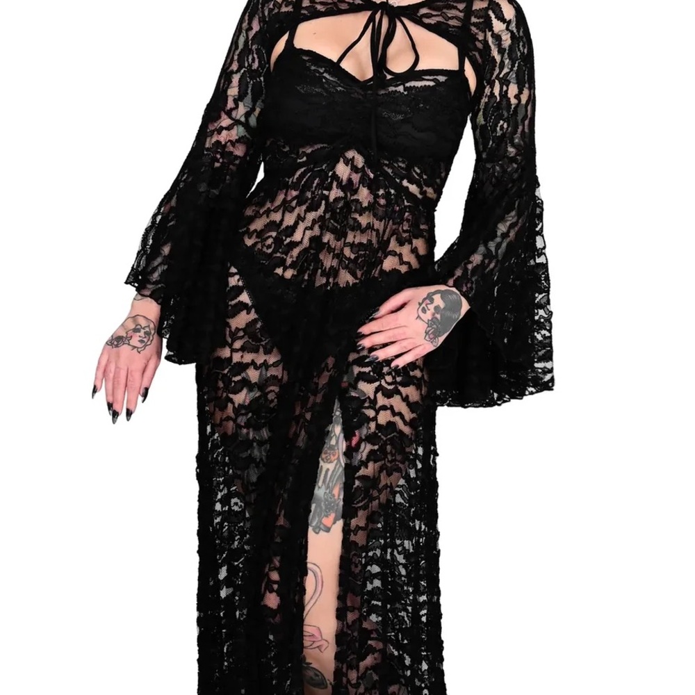 FIRM. NWT. Foxblood nyx lace maxi dress
